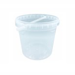 Plastic bakjes rond WIT 2500ml met deksel en hengsel