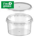 Plastic bakjes rond BIOBASED 480ml met deksel