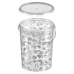 Plastic bakjes rond SEAFOOD 1000ml met deksel en hengsel