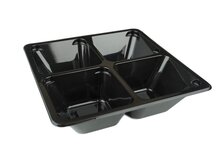 Tapas schaal 4 vaks bakje zwart