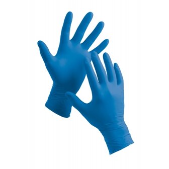Handschoen nitril blauw