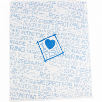 Haring vellen, edelpack "I LOVE FISH" 32x40cm