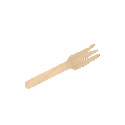 Houten snackvork met zaagrand Bio