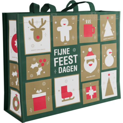 Kerstshopper draagtas GROEN 45x15x36cm