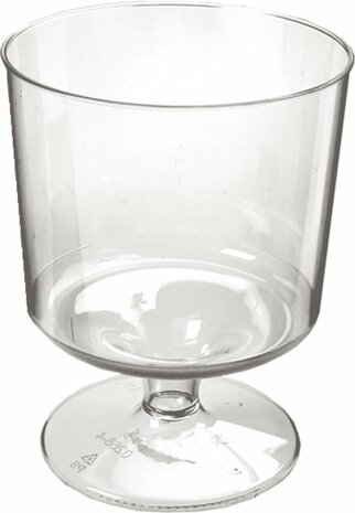 Plastic wijnglas met voet 170ml