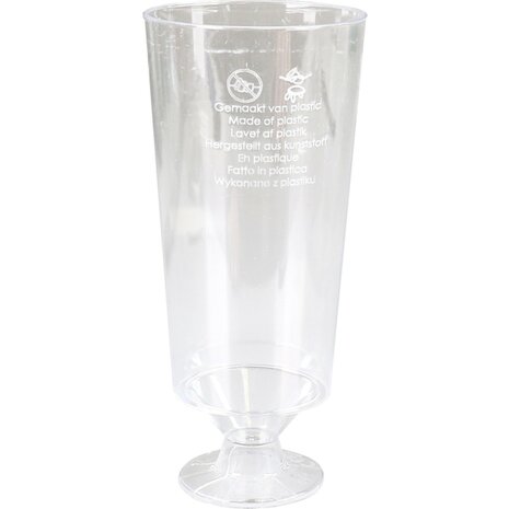 Plastic champagneglas met voet 200ml