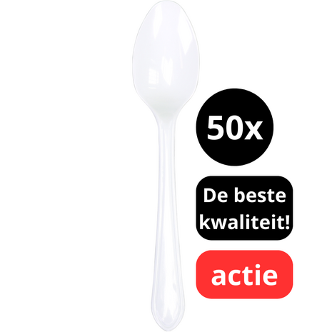 plastic lepel wit