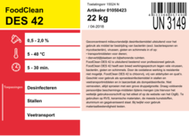 Foodclean DES 42 desinfectiemiddel voor dierenverbijfplaatsen en veetransportmiddelen Foodclean DES 42 desinfectiemiddel voor dierenverbijfplaatsen en veetransportmiddelen